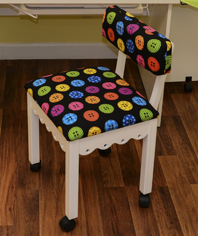 Pink Gingerbread Sewing Chairs with Newcastle Floral Fabric